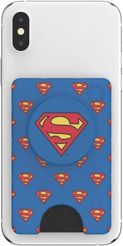 Vista 4 de PopSockets Cartera adhesiva para teléfono y tarjetero con agarre, diseño de Superman