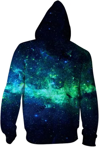 Vista 2 de Honeystore Sudadera con capucha unisex con estampado 3D con cremallera