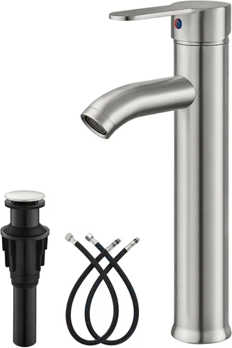 Vista 11 de gotonovo Grifo para Lavabo Vessel Grifo de Baño Moderno de 1 Orificio Montaje en Cubierta Lavatorio Tocador Grifo Mezclador de Una Sola Manija