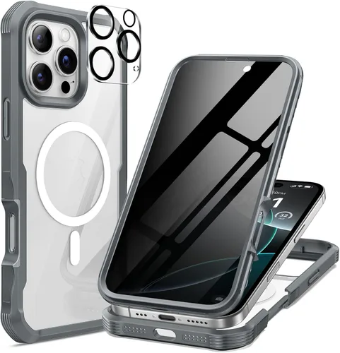 Vista 19 de seacosmo para iPhone Air Funda, Carcasa Completa con Protector de Privacidad de Vidrio Templado 9H Integrado y Protector de Lente de Cámara