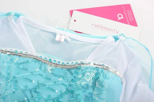 Vista 4 de ReliBeauty - Disfraz de princesa de lentejuelas para niñas, vestido largo para nias