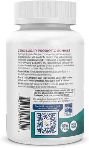 Vista 2 de Nordic Naturals Gomitas probióticas cero azúcar, sabor fresa y sandía, 40 gomitas - Apoya el bienestar digestivo y la salud inmunológica - Sin OMG