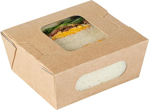 Vista 2 de Restaurantware Mini recipiente bio para llevar de papel rectangular de 12 onzas, 200