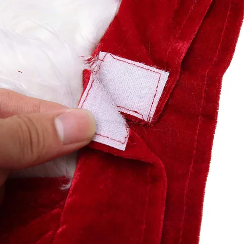 Vista 5 de SWHRIOPD Traje de Papá Noel de lujo para hombre 10 piezas Traje de Papá Noel para adultos disfraz de Navidad y Halloween con guantes