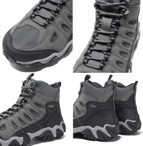 Vista 4 de CAMEL CROWN - Botas de senderismo para hombre, antideslizantes, transpirables, transpirables, para senderismo, senderismo, senderismo, senderismo