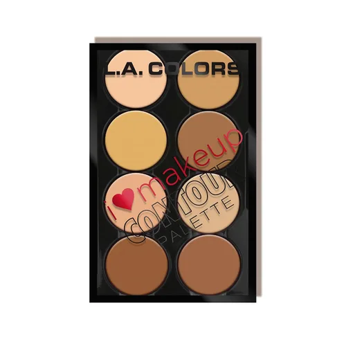 Vista 6 de L.A. Colors I Heart Makeup, paleta para contorno de maquillaje, Medio a oscuro