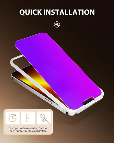 Vista 6 de PDDKISS Compatible con iPhone 13 Pro Max Protector de pantalla de privacidad/Protector de pantalla para iPhone 14 Plus de 6.7 pulgadas, degradado