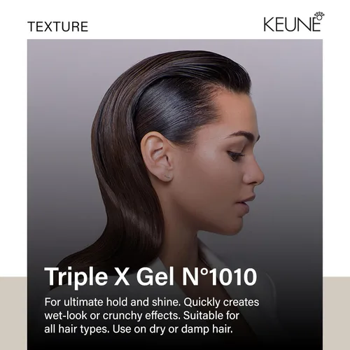 Vista 2 de Keune Style Triple X Gel, Ultimate Hold & Wet Look - Gel para peinar, 6.8 onzas líquidas