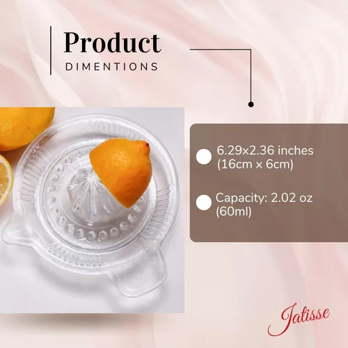 Vista 4 de Exprimidor de limón de vidrio, naranja, exprimidor manual de pomelo, exprimidor de cítricos pequeños, extractor manual de mano con mango y boquilla