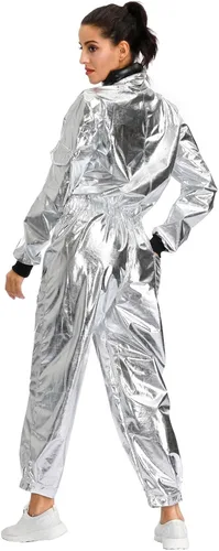 Vista 6 de Shendifok Disfraz de astronauta para mujer, disfraz espacial de astronauta, disfraz de Halloween para hombre