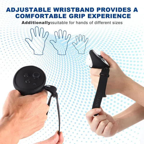 Vista 2 de VR Accessory Set for OculusMeta Quest 3 Accessories,VR Controller Grips Cover,VR Shell Cover,VR Silicone Face Pad,VR Thumbstick Covers(Black)