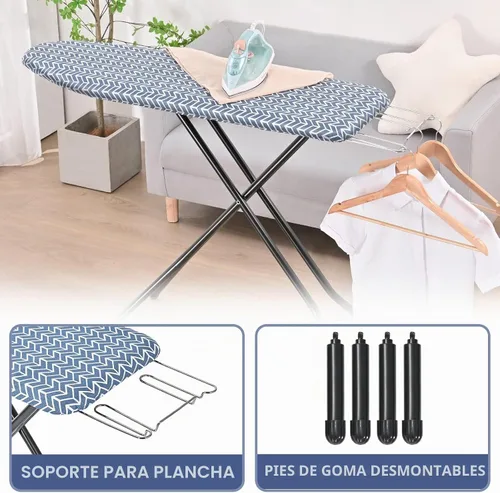 Vista 3 de APEXCHASER Tabla de planchar plegable tamaño matrimonial 43 x 13, altura Azul