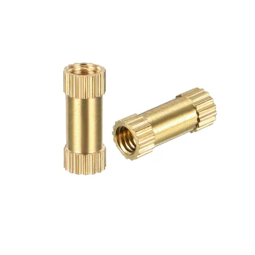 Vista 6 de uxcell Tuercas de inserción moleteadas – 100 piezas M2 x 0.157 in de longitud x 0.126 in de diámetro exterior rosca hembra tuerca de inserción