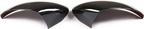 Vista 4 de Cubierta de decoración de tapa de espejo retrovisor exterior ABS para Alfa Romeo Stelvio 2017-2020 (negro)