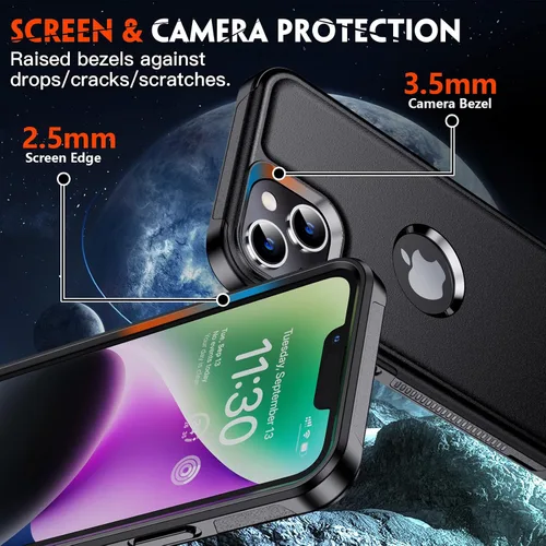 Vista 4 de Redpepper Funda magnética para iPhone 13 [compatible con MagSafe] [Protector de pantalla de vidrio] [protección contra caídas de grado militar]