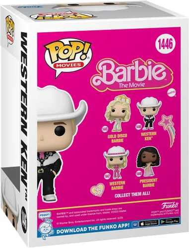Vista 3 de Funko Pop! Movies: Barbie - Western Ken - Figura de vinilo coleccionable - Idea de regalo - Producto oficial - para niños y adultos - fanáticos