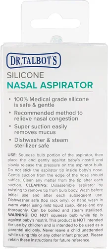 Vista 8 de Aspirador nasal Dr. Talbot's para bebés - silicona - con estuche de almacenamiento - Elefante azul