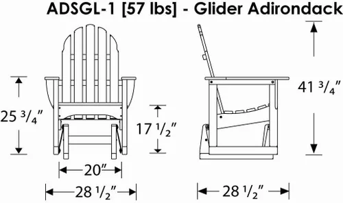 Vista 3 de POLYWOOD ADSGL-1BL Classic Adirondack Glider Chair, Black