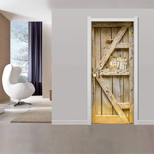 Vista 72 de Adhesivos 3D para puerta, murales para despegar y pegar, puerta de madera, papel tapiz autoadhesivo, extraíble, PVC, impermeable, póster para Puerta