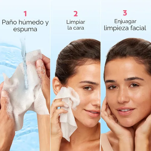 Vista 9 de Olay Daily Facials, Toallitas limpiadoras faciales de uso diario para eliminar el maquillaje, Toallitas limpiadoras activadas con agua 5 en 1