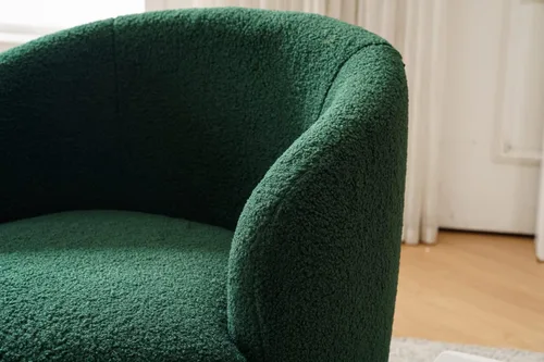Vista 66 de Silla giratoria decorativa, moderna silla tapizada de barril con respaldo ergonómico y cojín cómodo, sillón individual de ocio para sala de estar