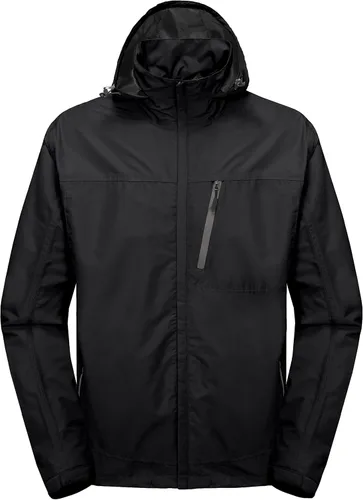 Vista 2 de Little Donkey Andy Chaqueta impermeable para hombre impermeable ligera con capucha para senderismo golf viajes pesca