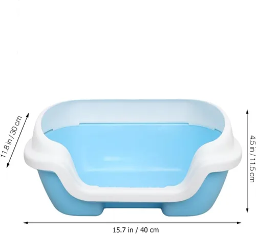 Vista 2 de ULTECHNOVO Caja de arena abierta para gatos con lado alto, bandeja de arena para gatos, inodoro para gatitos con cuchara de tamizar, arena extraíble