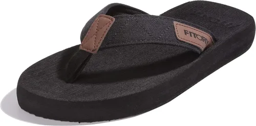 Vista 15 de Fitory - Sandalias de playa tipo flip-flops (de meter) para hombre, zapatillas cómodas Negro 2