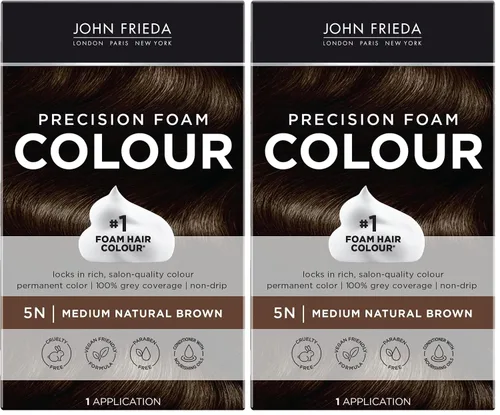 Vista 16 de John Frieda Color de Espuma de Precisión, Negro Azulado 2A, Kit de Coloración Capilar de Cobertura Completa, Cobertura Anti-Desvanecimiento de 2A