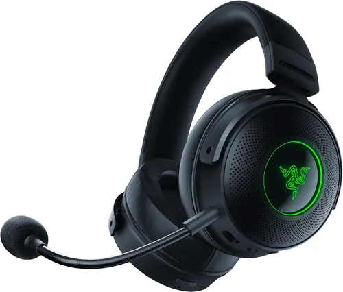 Vista 7 de Auriculares Razer Kraken V3 con cable USB para juegos: Controladores Triforce Titanium de 50 mm - Micrófono HyperClear desmontable (Reacondicionado)