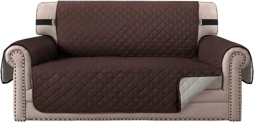 Vista 32 de Funda impermeable para sofá biplaza, protector de sofá acolchado para sofá de 2 asientos, protector de muebles antideslizante para perros y mascotas