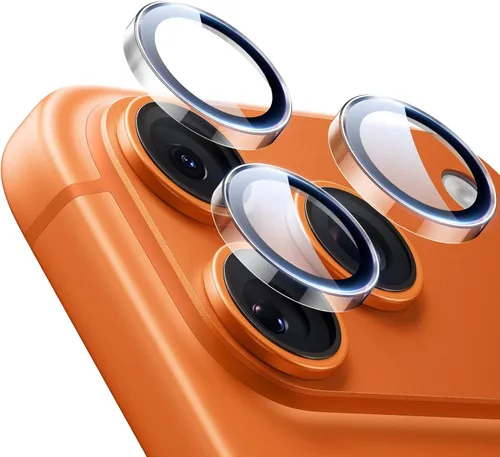 Vista 12 de ESR Protector de lente de cámara para iPhone 15 Pro Max/15 Pro/14 Pro Max/14 Pro, protector de lente individual HD ultra resistente, vidrio templado