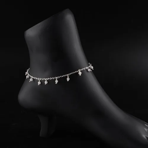 Vista 63 de Yanara Tobilleras de piedras preciosas para mujer, piedra natal natural, chapada en plata, joyería hecha a mano en 8.5 + 1.5 pulgadas, cristales