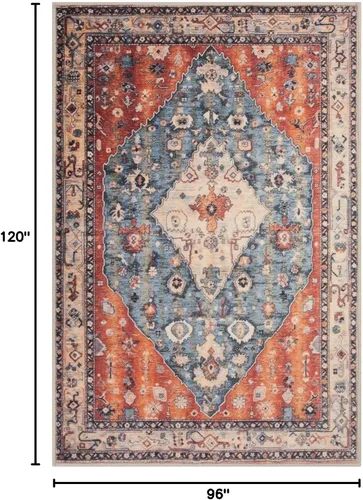 Vista 498 de SERISSA - Tapetes florales vintage, antideslizante, lavable, pequeño, ultrasuave, bohemio, de pelo bajo, para entrada, interiores, habitación