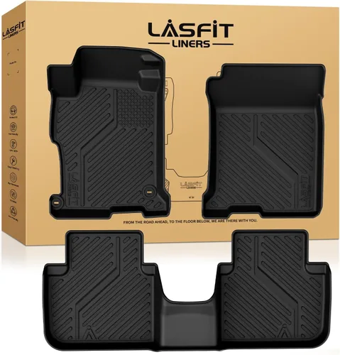 Vista 12 de LASFIT - Tapete de elastómero termoplástico para piso y maletero de automóvil, ajuste personalizado para todo tipo de clima, 1ª y 2ª fila, negro,