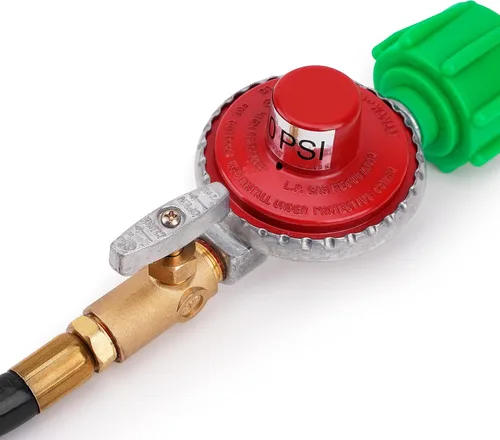 Vista 4 de Stanbroil Válvula Reguladora Ajustable de Alta Presión de Propano de 48 Pulgadas 10 PSI con Conjunto de Manguera - QCC1 x Conexión Giratorio de 3/8