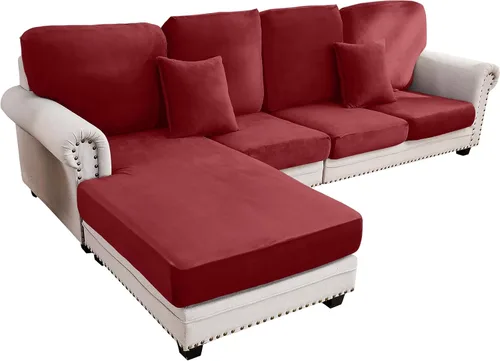 Vista 23 de Funda para Sofá de Terciopelo Elástico Funda de Cojín de Sofá 1 Pieza - Funda Elástica Lavable para Asiento o Respaldo, Fundas de Asiento para Sofás