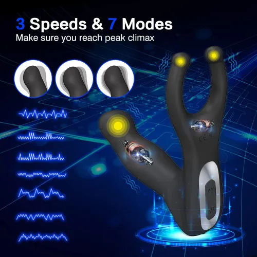 Vista 5 de Wiggle Motion - Masajeador de próstata anal para hombres con anillo en C, enchufe anal, juguetes sexuales masculinos para adultos, juguete sexual