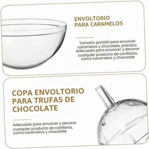 Vista 5 de EXCEART Taza de ramo de chocolate de plástico transparente 25 unids titulares de caja de chocolate transparente envoltorios redondos de dulces cajas