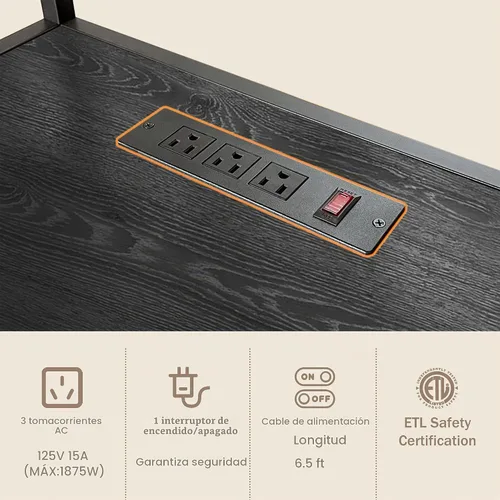 Vista 6 de Soporte para Mini Refrigerador con Almacenamiento, Microondas y Soporte para Mini Refrigerador con Toma de Corriente, Barra de Café, Panadero