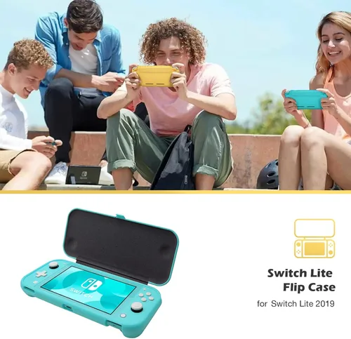 Vista 8 de ProCase Funda abatible para Nintendo Switch Lite con 2 protectores de pantalla de vidrio templado, funda protectora delgada con cubierta frontal
