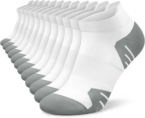 Vista 12 de PAPLUS Ankle Compression Socks for Women Running Socks With Arch Support negro (6 pares)