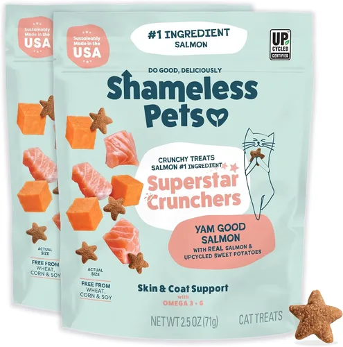 Vista 20 de Shameless Pets Golosinas para gatos con Catnip y pollo para la salud digestiva, crujientes