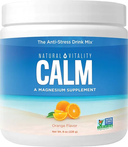 Vista 7 de Natural Vitality Calm, suplemento de magnesio, mezcla de bebida en polvo antiestrés, sin gluten, vegana y sin OMG, cereza, 8 onzas