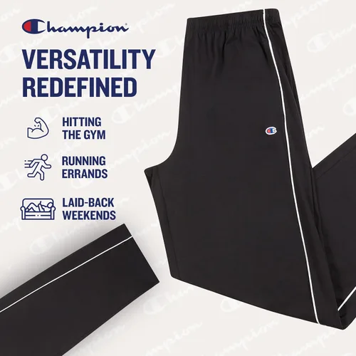Vista 4 de Champion Mens Big and Tall Open Bottom Lounge Pants, Lightweight Jersey Sweatpants