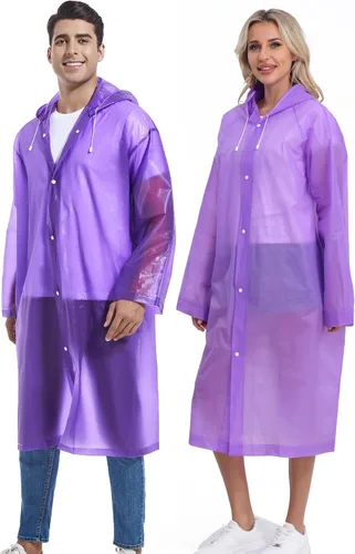 Vista 149 de 2 abrigos de lluvia de Borogo para adultos, chaquetas de lluvia reutilizables para hombres y mujeres