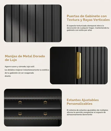 Vista 7 de Lamtor Mini gabinete para refrigerador estriado de 37 pulgadas con Negro