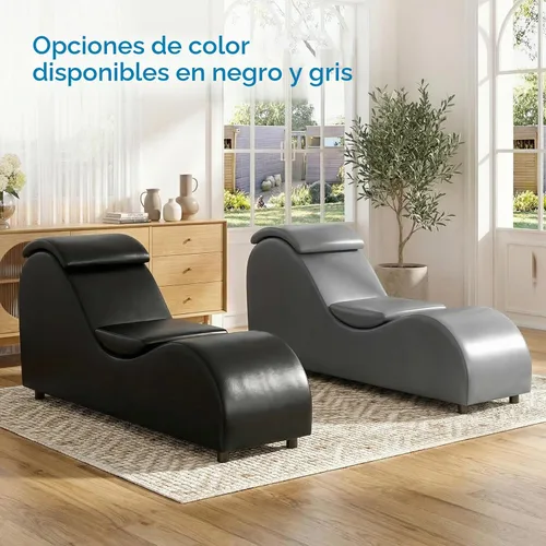 Vista 7 de Mjkone Elegante silla de yoga, tumbona curvada para adultos, color negro