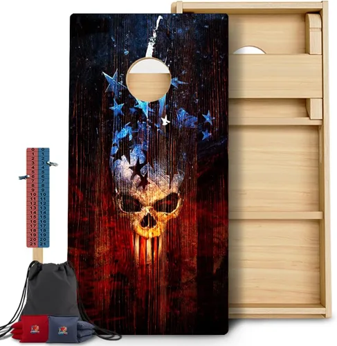Vista 105 de CornholeGamesUSA Pro - Juego de tablas de Cornhole Fabricado en Estados Unidos Abedul báltico 3/4 Sin rebote Patas triples gruesas Dos 1