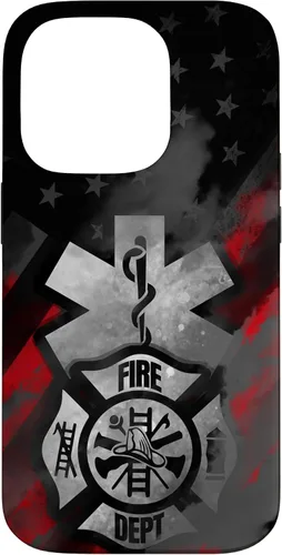 Vista 17 de EMT EMS Firefighter Red Smoke Line USA American Flag Case for iPhone 17